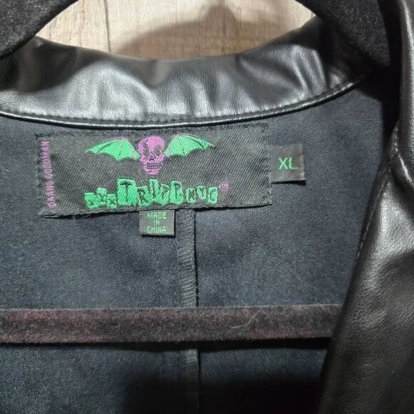 Tripp NYC Vintage Y2K Black Vegan Faux Leather Mini Bodycon Moto Goth Punk Dress - Picture 4 of 5